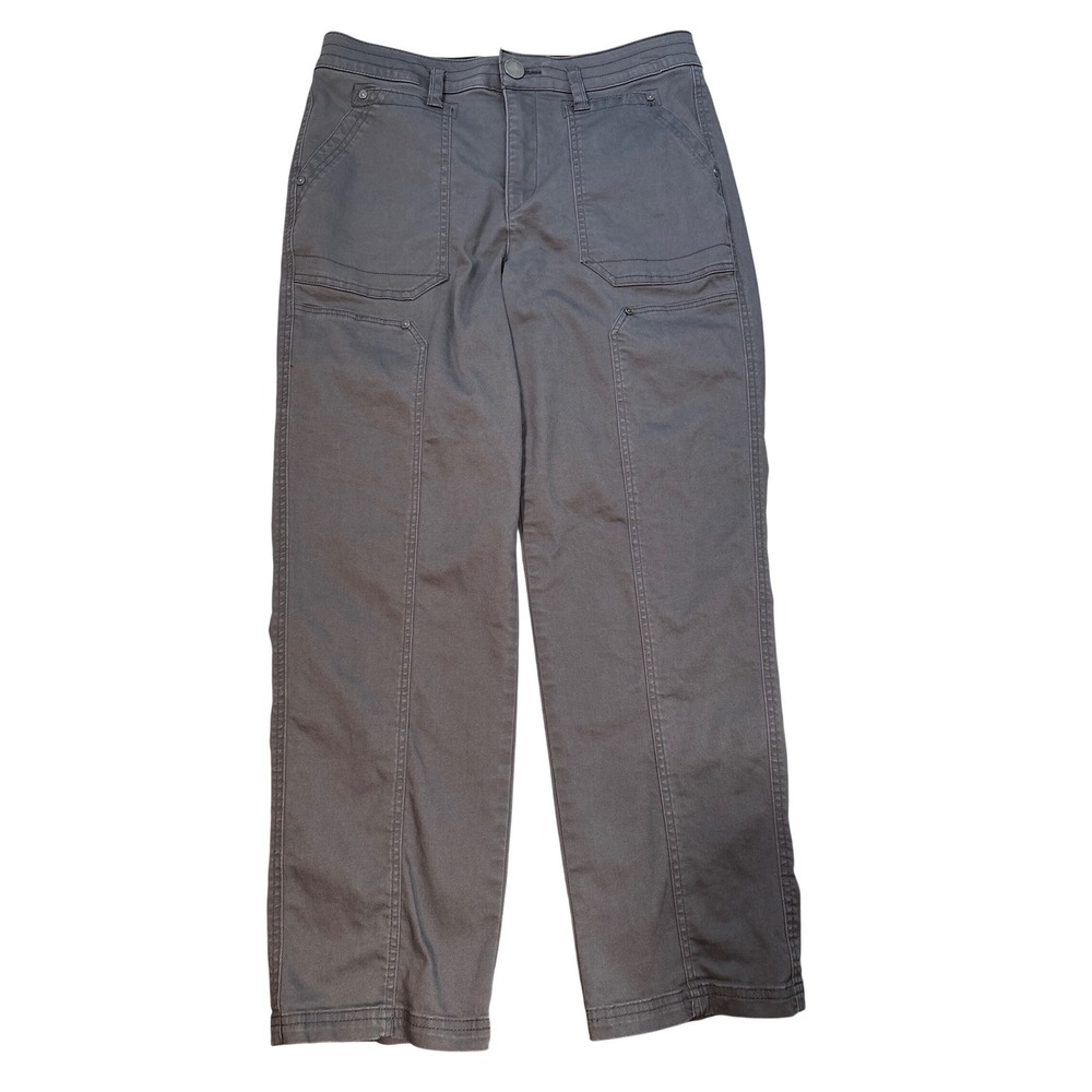 Democracy Absolution Utility Pants Womens 10 Gray Straight Leg Front Seam Cargo